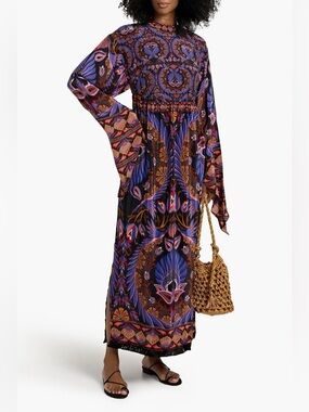 Farm Rio Printed Crepe De Chine Maxi Dress